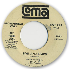 Loma records. Label scans of rare Loma 45 rpm vinyl records. Loma 2022: The Young Lions - Live and learn