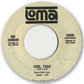 Loma records. Label scans of rare Loma 45 rpm vinyl records. Loma 2030 - Ray Johnson - Girl talk