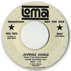 Loma records. Label scans of rare Loma 45 rpm vinyl records. Loma 2037: Paul Days - Juvenile jungle