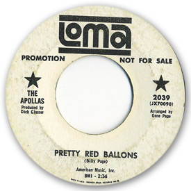 Loma records. Label scans of rare Loma 45 rpm vinyl records. Loma 2039: The Apollas - Pretty red balloons 