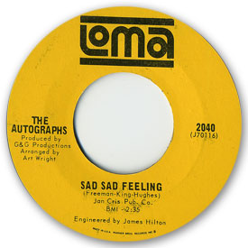 Loma records. Label scans of rare Loma 45 rpm vinyl records. Loma record label scan. Loma 2040: The Autographs - Sad sad feeling