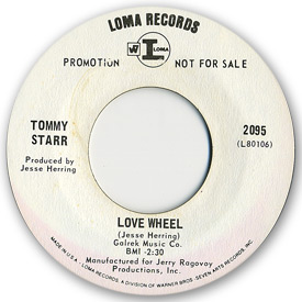 Loma records. Label scans of rare Loma 45 rpm vinyl records. Northern soul. Loma 2095 - Tommy Starr - Love wheel
