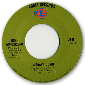 Loma records. Label scans of rare Loma 45 rpm vinyl records. Label scan. Loma 2106: John Wonderling - Midway down