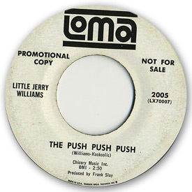 45 rpm vinyl record label scan of Loma 2005 - Little Jerry Williams - The push push push.