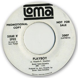 45 rpm vinyl record label scan of Loma 2007 - Sugar n' Spice - Playboy.