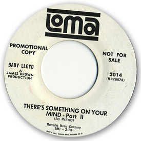 45 rpm vinyl record label scan of Loma 2014 - Baby Lloyd - There's something on your mind part 2