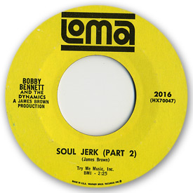 45 rpm vinyl record label scan of Loma 2016 - Bobby Bennett and the Dynamics - Soul jerk part 2