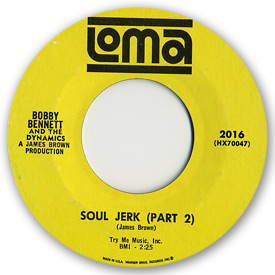 45 rpm vinyl record label scan of Loma 2016 - Bobby Bennett and the Dynamics - Soul jerk part 2