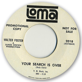 45 rpm vinyl record label scan of Loma 2018 - Walter Foster - Your search is over