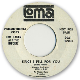 Loma records. Label scans of rare Loma 45 rpm vinyl records. Northern soul, label scans, Loma 2021, Dick Jensen & the Imports - Since I fell for you