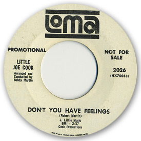 Loma records. Label scans of rare Loma 45 rpm vinyl records.   Loma 2026: Little Joe Cook - Don't you have feelings