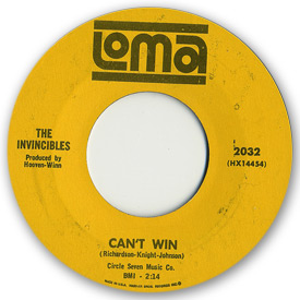 Loma records. Label scans of rare Loma 45 rpm vinyl records.   Loma 2032 - The Invincibles - Can't win