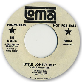 Loma records. Label scans of rare Loma 45 rpm vinyl records. Loma 2034 The G-Clefs Little lonely boy