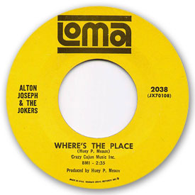 Loma records. Label scans of rare Loma 45 rpm vinyl records. Loma 2038: Alton Joseph & The Jokers- Where's the place