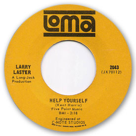 Loma records. Label scans of rare Loma 45 rpm vinyl records.   Loma 2043: Larry Laster - Help yourself. Loma record label scan. Northern soul.