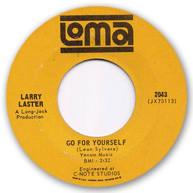 Loma records. Label scans of rare Loma 45 rpm vinyl records.   Loma 2043: Larry Laster - Go for yourself. Loma record label scan. Northern soul.