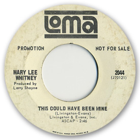 Loma records. Label scans of rare Loma 45 rpm vinyl records.   Loma 2044 - Mary Lee Whitney - This could have been mine