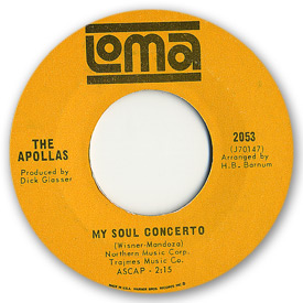 Loma records. Label scans of rare Loma 45 rpm vinyl records.   Loma 2053 The Apollas - My soul concerto