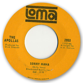 Loma records. Label scans of rare Loma 45 rpm vinyl records. Loma 2053 The Apollas - Sorry mama