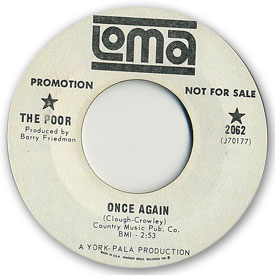 45 rpm vinyl record label scan of Loma 2062 - The Poor - Once again