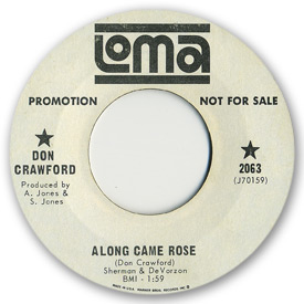 45 rpm vinyl record label scan of Loma 2063: Don Crawford - Along came Rose
