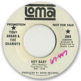Loma records. Label scans of rare Loma 45 rpm vinyl records.   Loma 2068: Tony Amaro & the Chariots - Hey baby