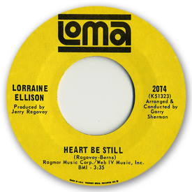 Loma records. Label scans of rare Loma 45 rpm vinyl records. Loma 2074 - Lorraine Ellison - heart be still