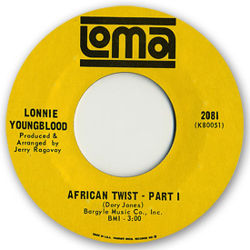 Loma records. Label scans of rare Loma 45 rpm vinyl records. Northern Soul. Loma 2081: Lonnie Youngblood - African twist pt1