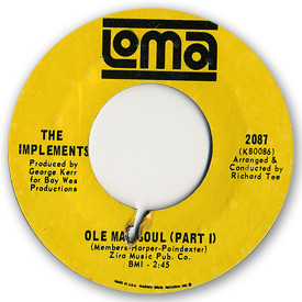 Loma records. Label scans of rare Loma 45 rpm vinyl records. Loma 2087: The Implements - Ole man soul (Part 1)