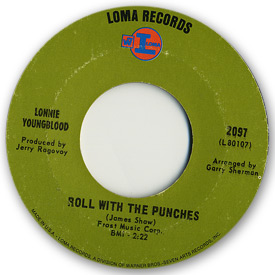 Loma records. Label scans of rare Loma 45 rpm vinyl records.Loma record label scans of Loma 2097 Lonnie Youngblood - Roll with the punches / Tomorrow