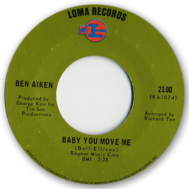 Loma records. Label scans of rare Loma 45 rpm vinyl records. Loma 2100: Ben Aiken - Baby you move me / Thanks to you