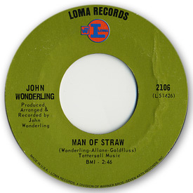 Loma records. Label scans of rare Loma 45 rpm vinyl records. Label scan. Loma 2106: John Wonderling - Man of straw